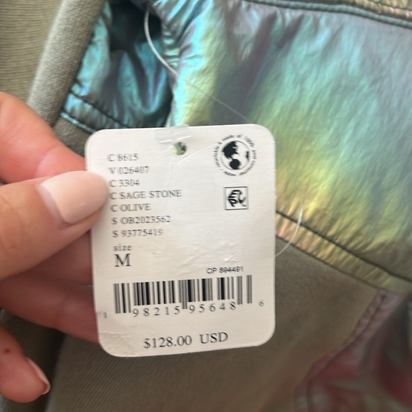 New!! Free people movement women's holographic half zip pullover sweatshirt - Picture 6 of 6